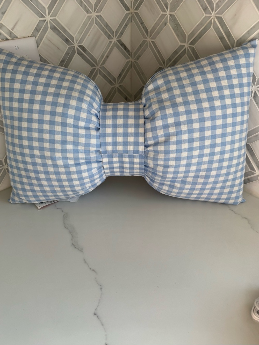 Plaid bow pillow decorative